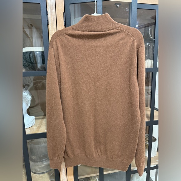 RODD & GUNN Cashmere optim wool 1/4 Half-Zip Sweater pullover merino chocolate - Picture 6 of 12